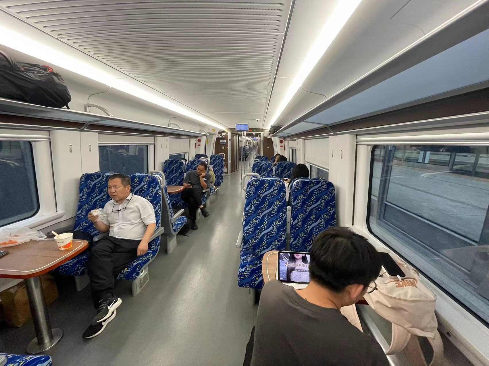 Seating and passengers inside the train
